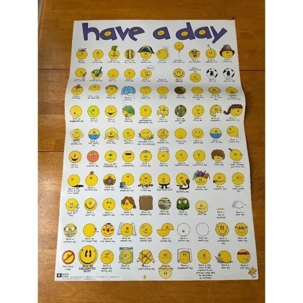 Retro Have a Day Poster College Collection Wall Art Smiley Faces‎ Memes 24x36